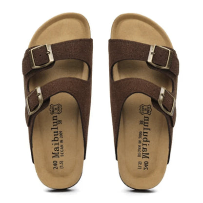 NUVRA Siena – Cork Double-Strap Sandal