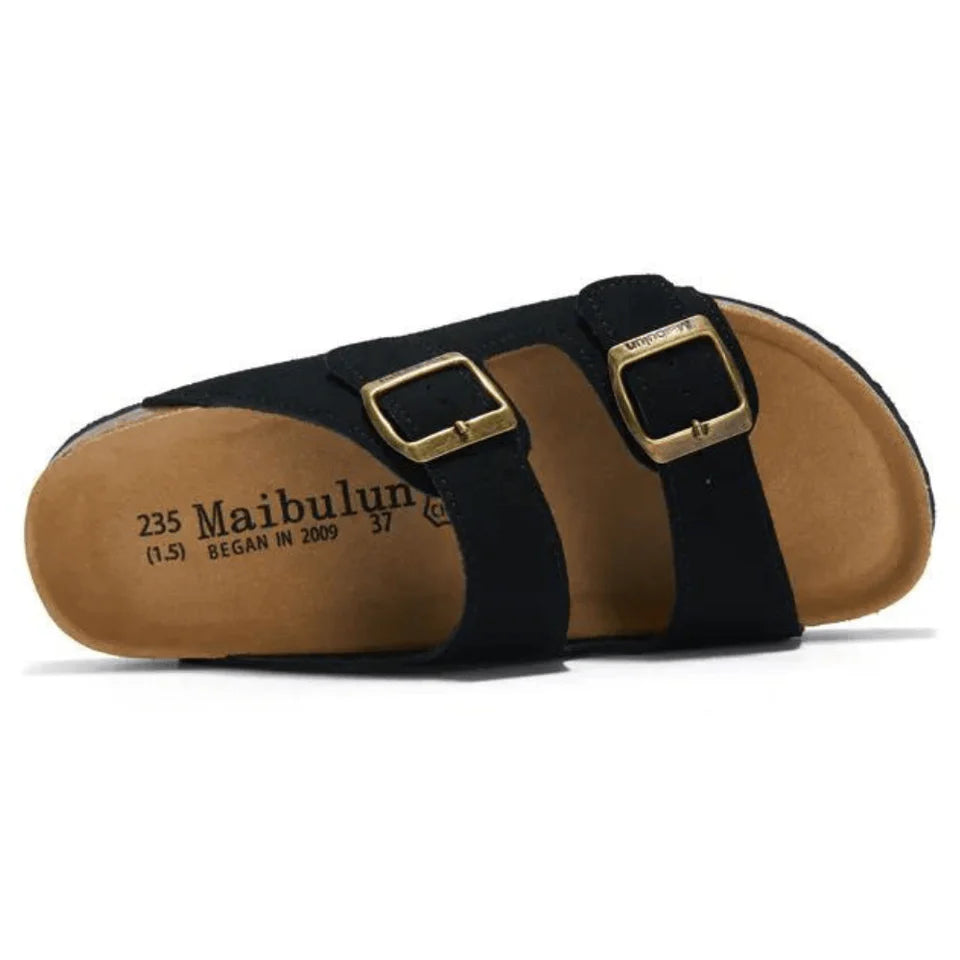 NUVRA Siena – Cork Double-Strap Sandal
